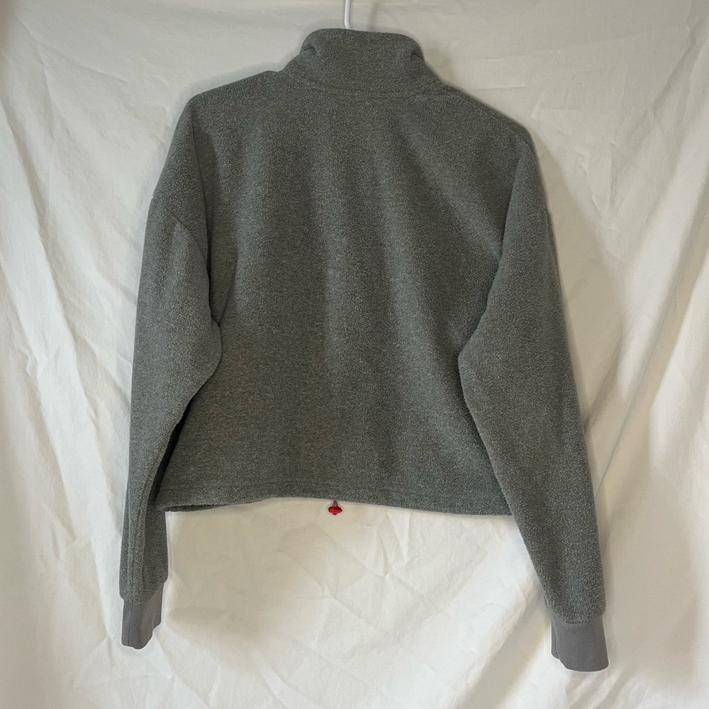 Levi’s trekker quarter zip Levis embroidery grey cropped synch waist size medium - Picture 2 of 10